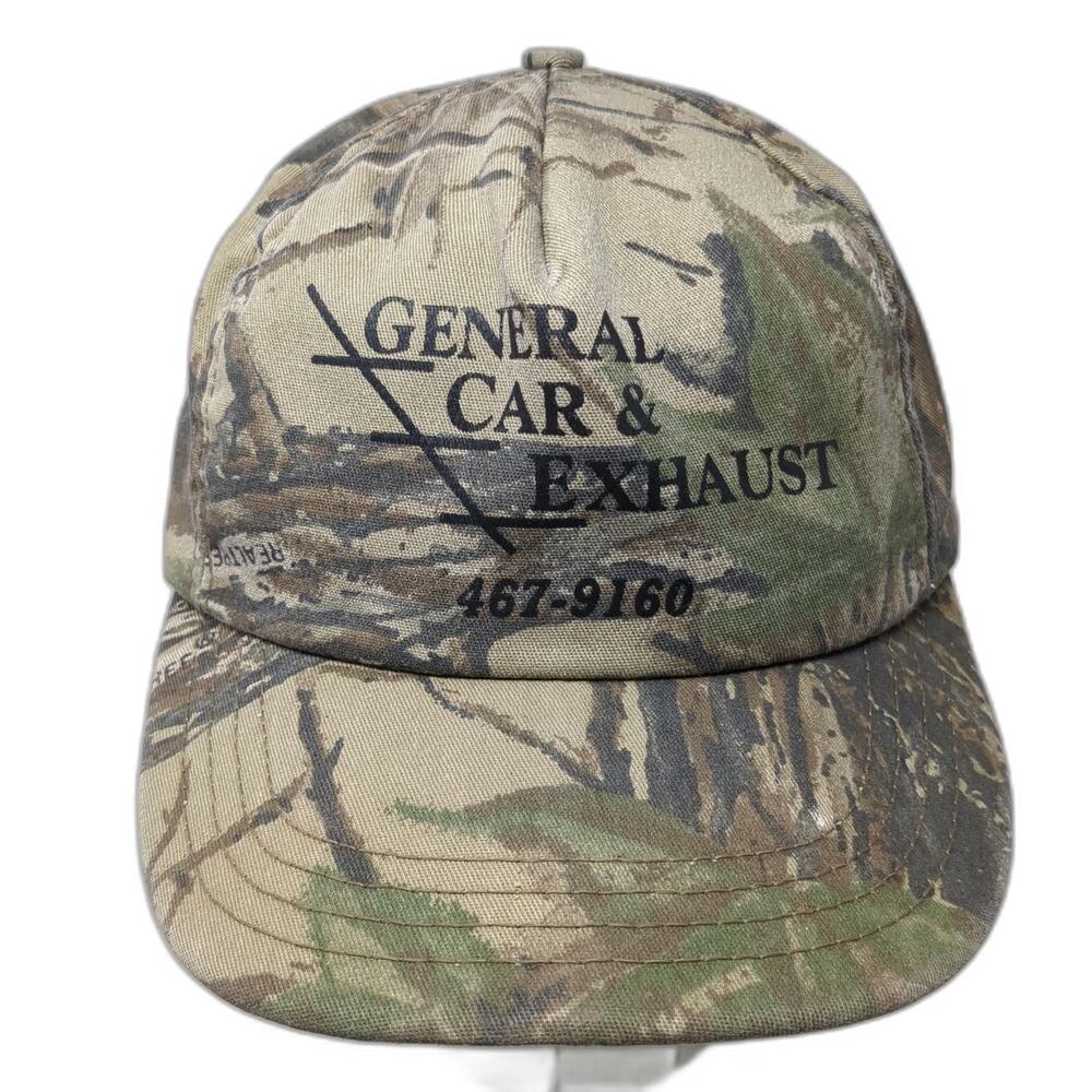 5 Panel Green One Size General Car Exhaust Realtree Camo Snapback hat Automotive
